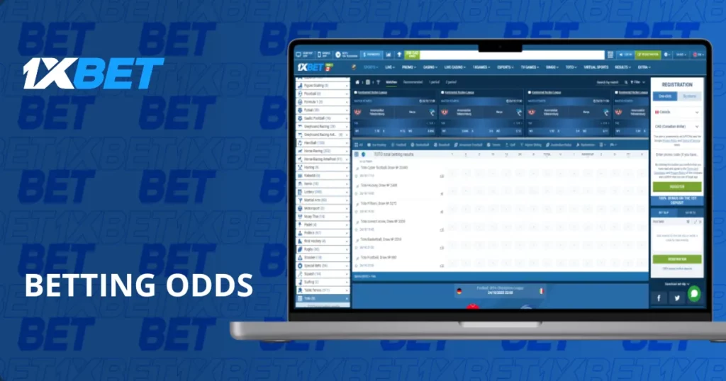 Betting odds at 1xBet Korea